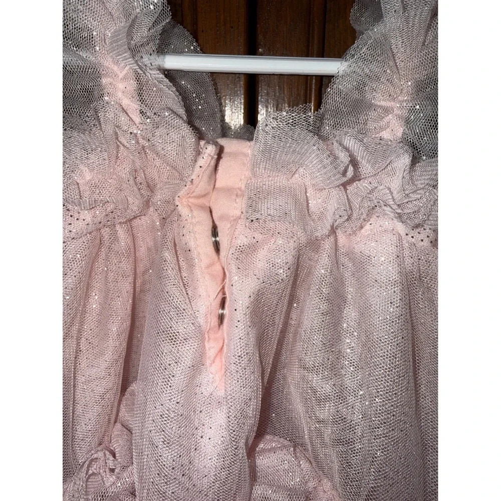 Cupcakes and Cashmere Baby Girls Pink Glitter Tulle Ruffle Dress 6-9M